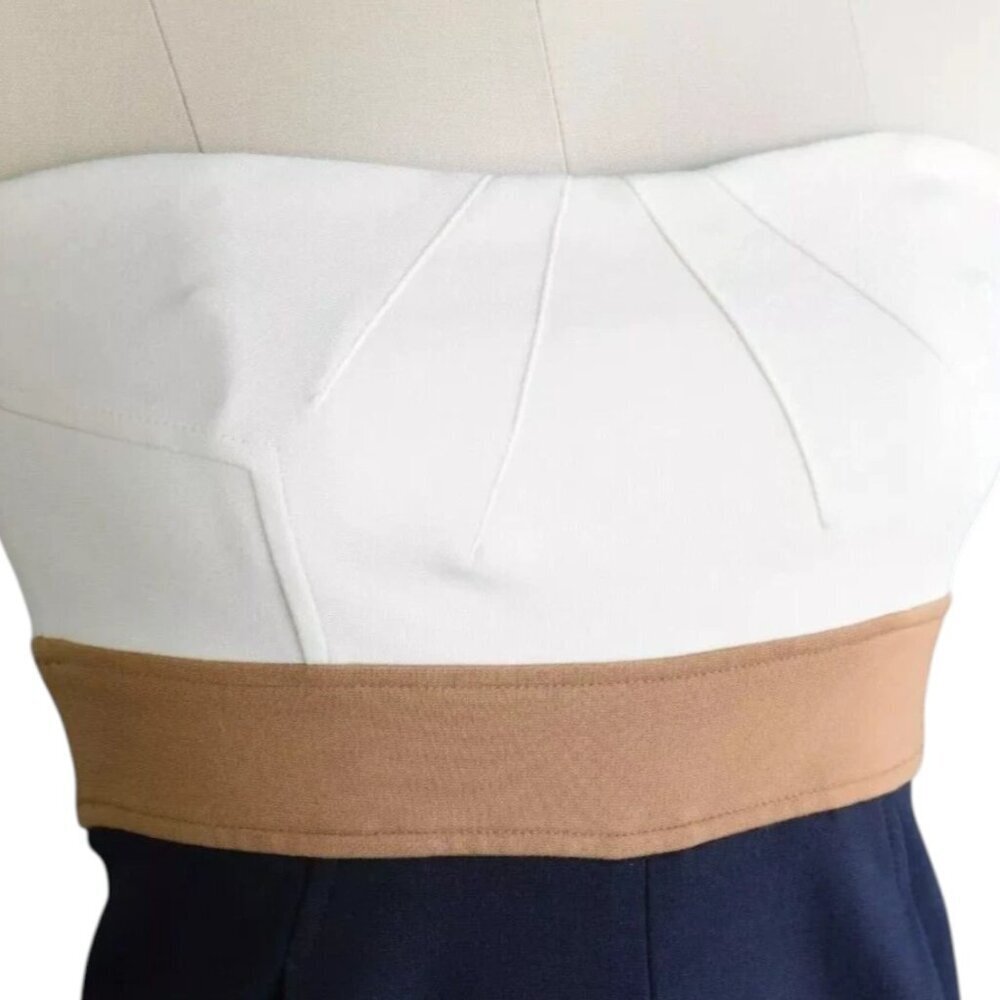 DIANE VON FURSTENBERG RHYTHM STRAPLESS COLOR BLOCK DRESS - Picture 5 of 8